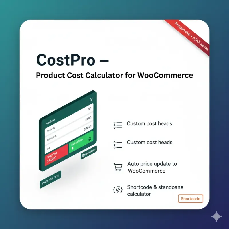CostPro – Product Cost Calculator WooCommerce Plugin