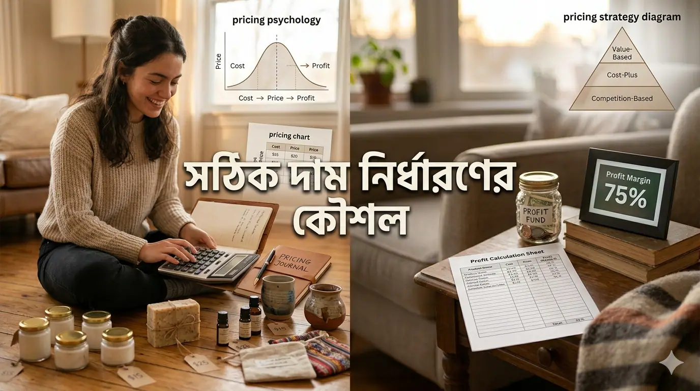 হ্যান্ডিক্রাফটস ও বিউটি প্রোডাক্টের সঠিক দাম নির্ধারণ: লস ছাড়া ব্যবসা বড় করার পূর্ণাঙ্গ গাইড