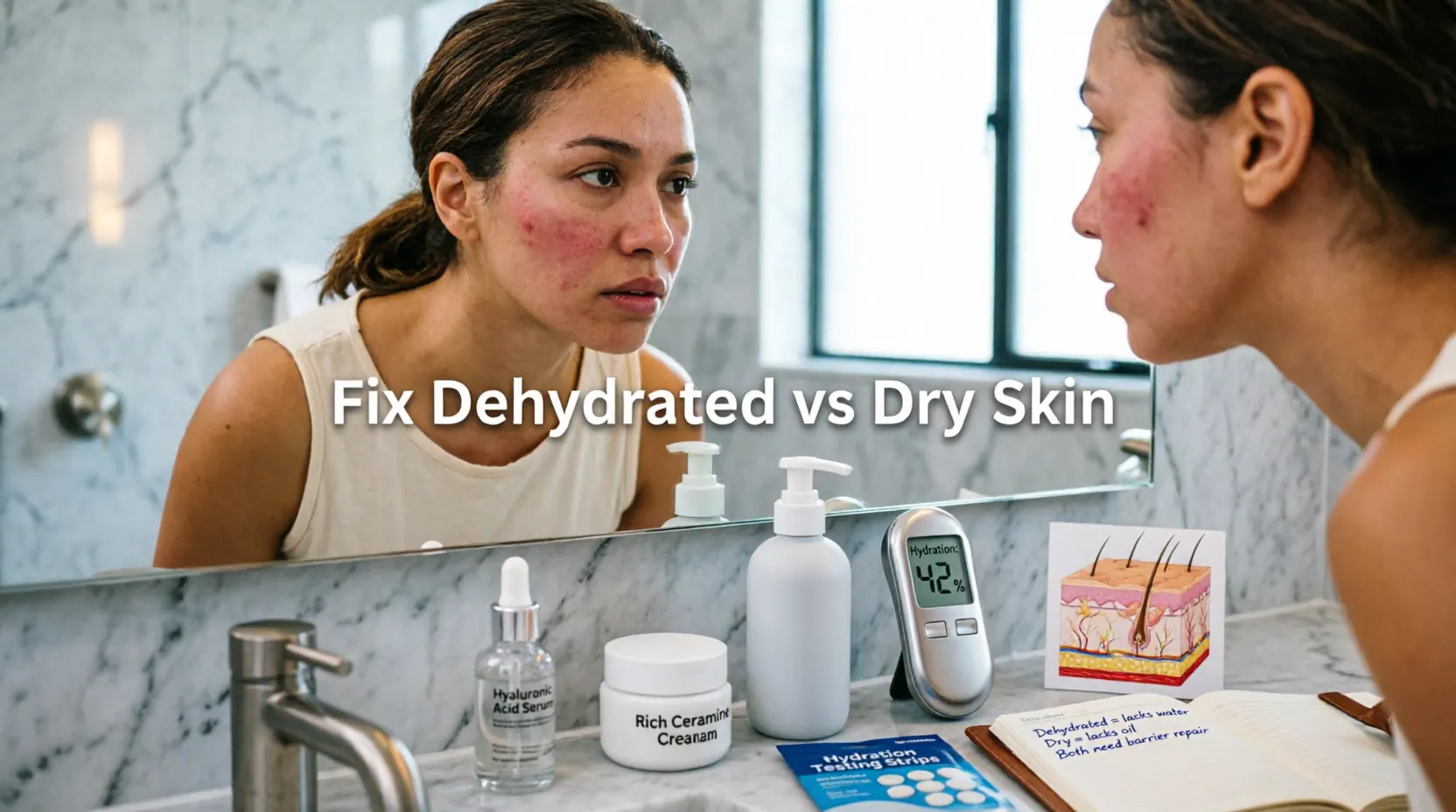 Dehydrated vs Dry Skin: Diagnostic Guide to Fix Texture