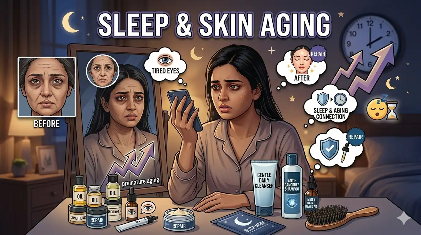 ঘুম কমলে ত্বক বুড়িয়ে যায়? রাত জাগার ক্ষতিকর প্রভাব