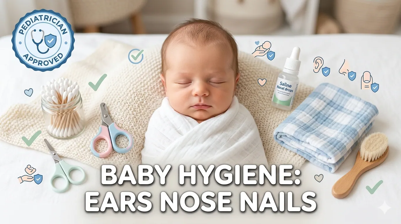 Safe Baby Hygiene Guide 2026- Cleaning Tiny Ears, Noses and Nails